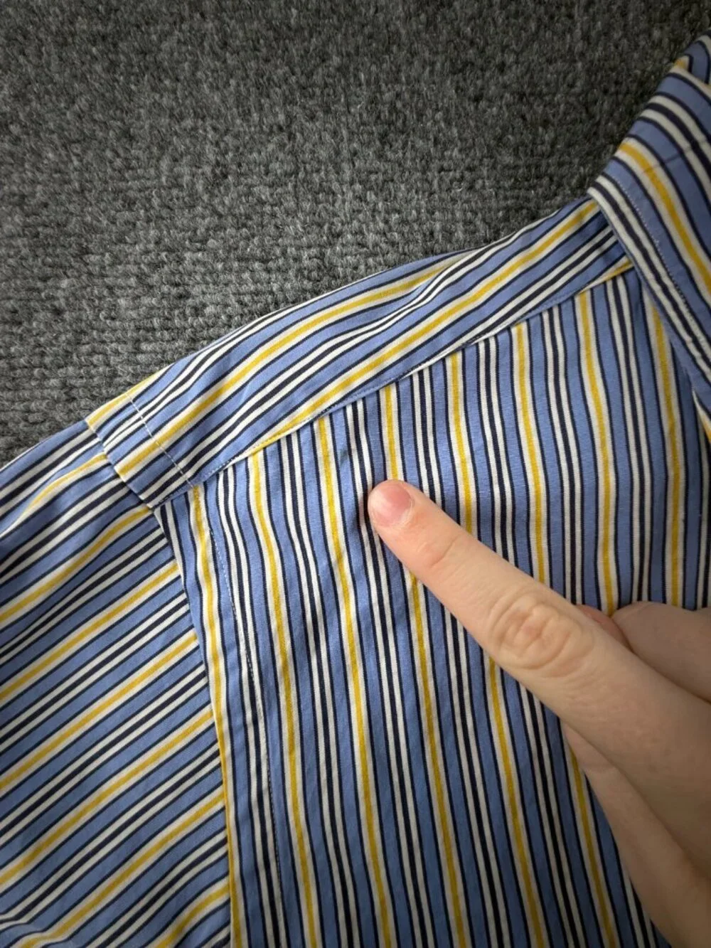 Polo Ralph Lauren Andrew Classic Fit 16 32/33 Button Up Blue Yellow Striped